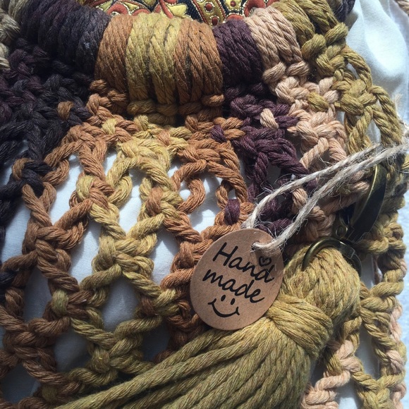 Vintage macrame handbag with Strap - Picture 5 of 16